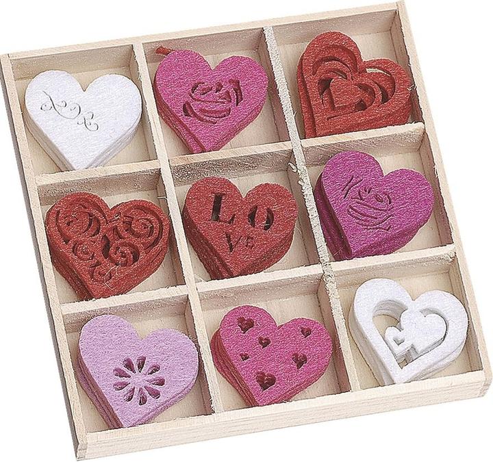 Actual product image Heyda Felt ornaments hearts (45 pcs.)