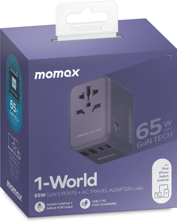 Produktbild Momax 1-World 65W GaN AC Travel Adaptor (65 W)