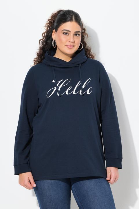 Produktbild Ulla Popken Sweatshirt, Classic Fit, HELLO, Stehkragen (46, 48)