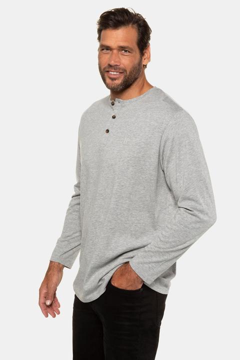 Produktbild JP1880 Henley, Basic, Shirt, Langarm, Knopfleiste, bis 8XL (XXL)