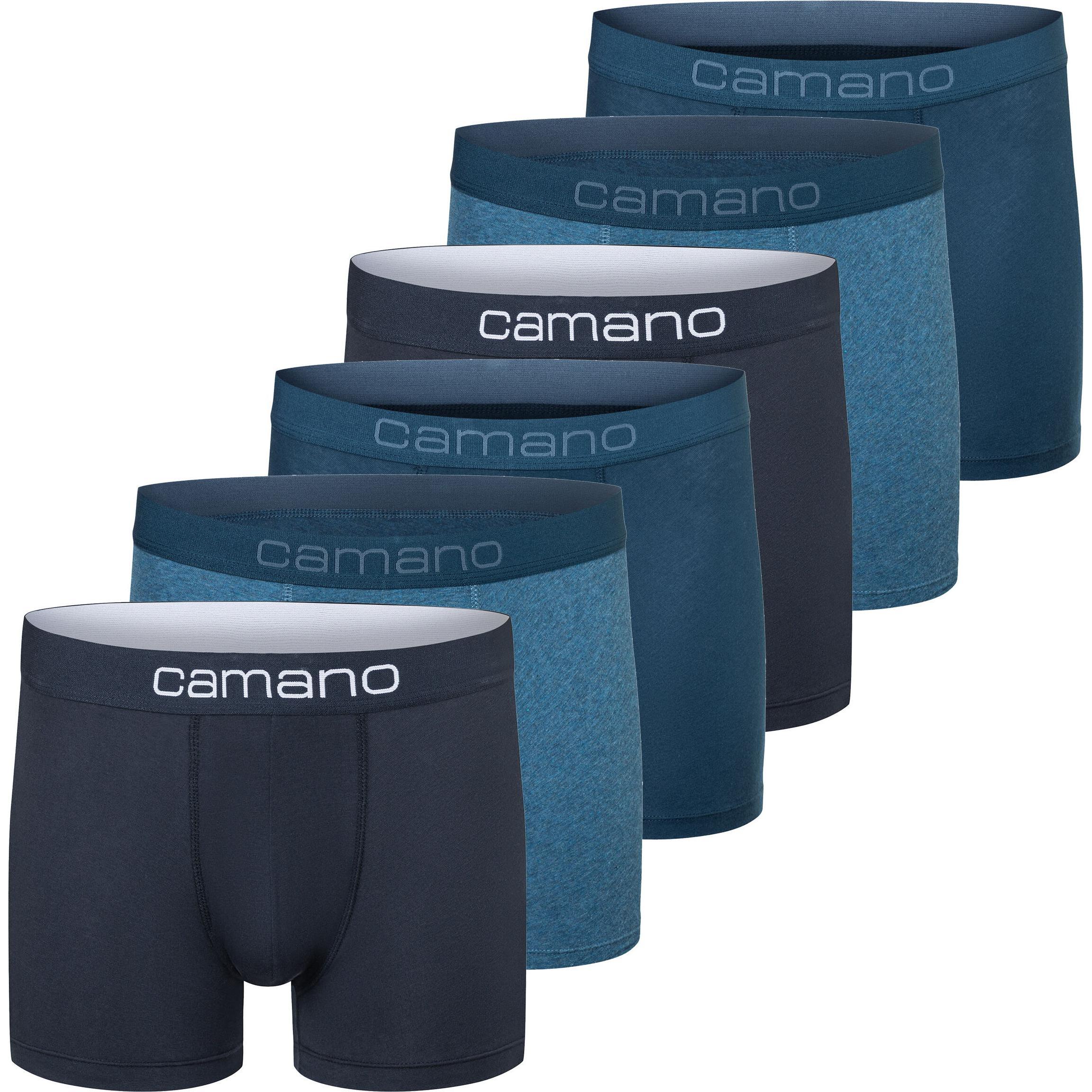 Camano, Herren, Unterhosen, Men comfort BCI cotton Boxershorts 6p in Box, Blau, (M, 6er Pack)