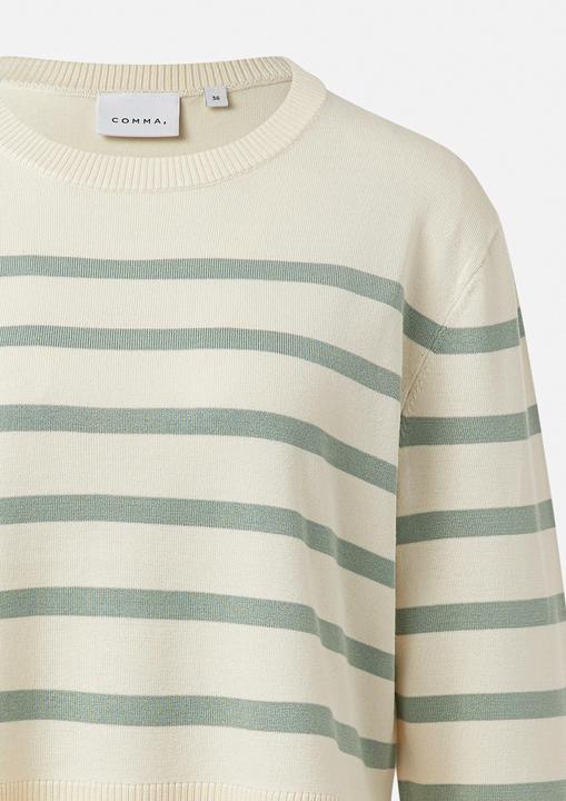 Produktbild Comma Strickpullover Moderner Strickpullover mit Kimono-Ärmeln und platzierten Streifen (40)