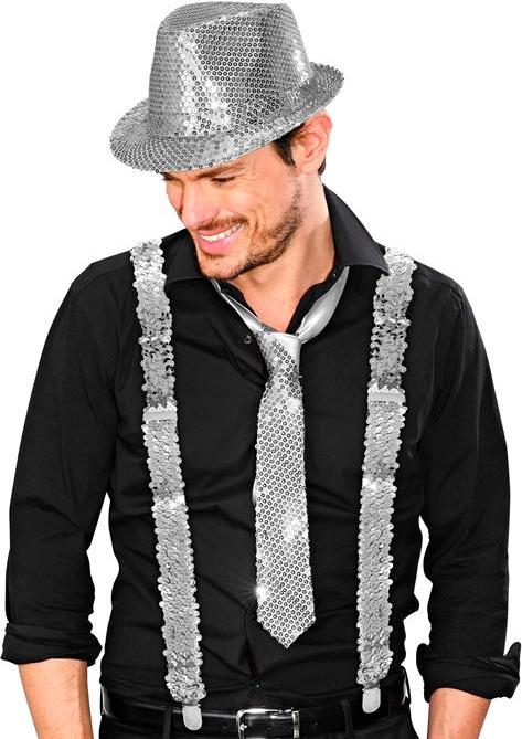 Produktbild Widmann Hosenträger Pailletten silber