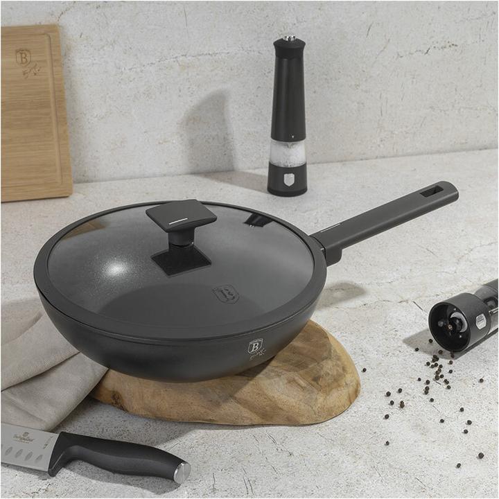 Image du produit BerlingerHaus Haus Wok Bratpfanne Ø 28 cm mit Deckel Anthracite Collection (28 cm, Poêle à frire, Aluminium)