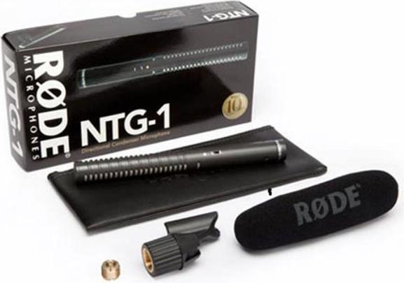 Actual product image RØDE NTG-1 directional microphone with headphones