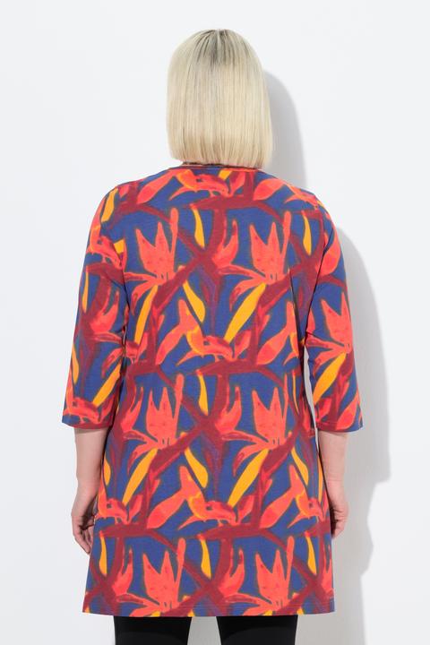 Immagine prodotto Ulla Popken Maglia dal taglio lungo e svasato con scollo a tunica e maniche a 3/4 (58)