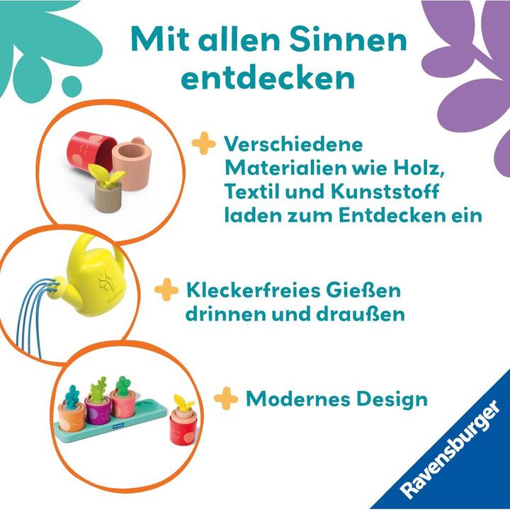 Produktbild Ravensburger Play+ Puzzle- & Spiel-Set: Meine kleinen Pflanzen – Kinderpuzzle, Pretend Play Set