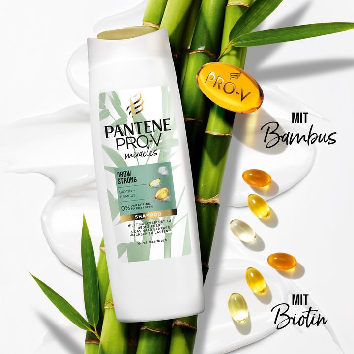 Immagine prodotto Pantene Miracles Grow Strong Shampoo con biotina e bambù, 250 ml (250 ml, Shampoo liquido)