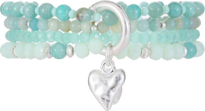Immagine prodotto Andreani Armband aus Amazonite mit Herzanhänger (Argento)