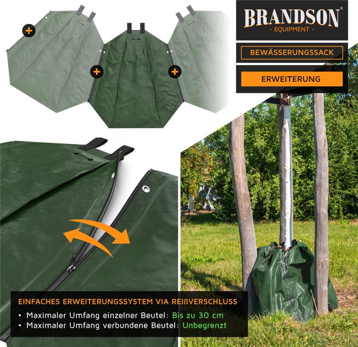 Actual product image Brandson 3x Bewässerungssack, Bewässerungssystem, Bewässerungsbeutel 75 L, Ösen für Diebstahlschutz (Irrigation kit)