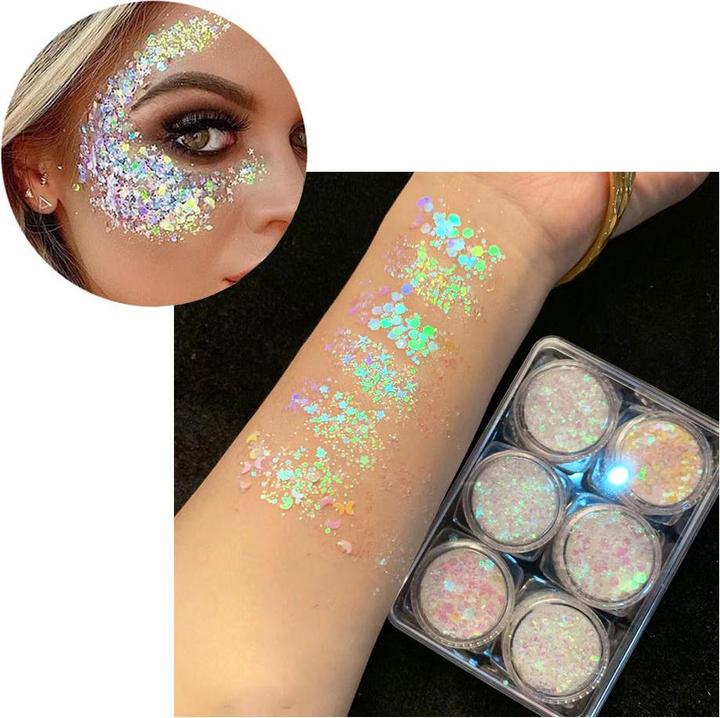 Noya Holographisches Festival Gesichts- und Körper Glitzer Selbstklebende Glitter Gel Lidschatten