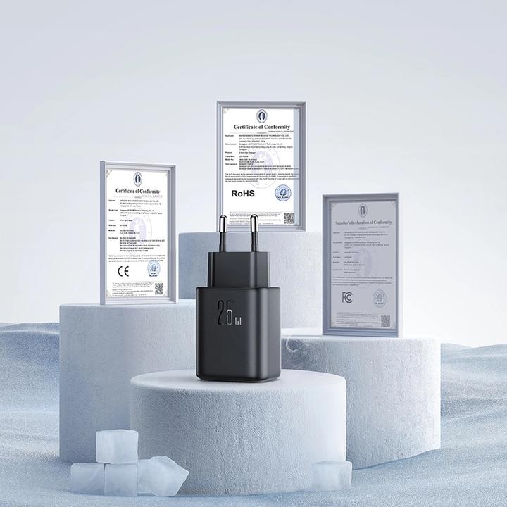 Actual product image Joyroom JR-TCF23 USB-C 25W SFC / PPS / PD network charger - black (25 W, 1 portion)
