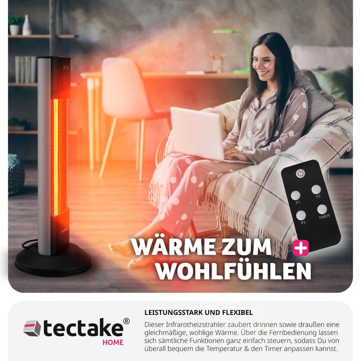 Actual product image tectake Solaris Terra 1500W infrared radiant heater with timer function (1500 W)