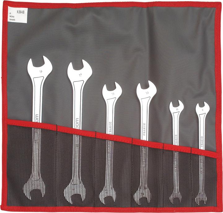 Facom Extra Slim Open End Wrench Set 6pc (8 mm, 9 mm, 10 mm, 11 mm, 12 mm, 13 mm, 14 mm, 15 mm, 16 mm, 17 mm, 18 mm, 19 mm)