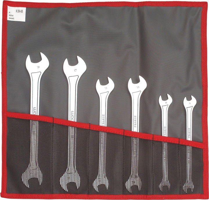 Actual product image Facom Extra Slim Open End Wrench Set 6pc (8 mm, 9 mm, 10 mm, 11 mm, 12 mm, 13 mm, 14 mm, 15 mm, 16 mm, 17 mm, 18 mm, 19 mm)