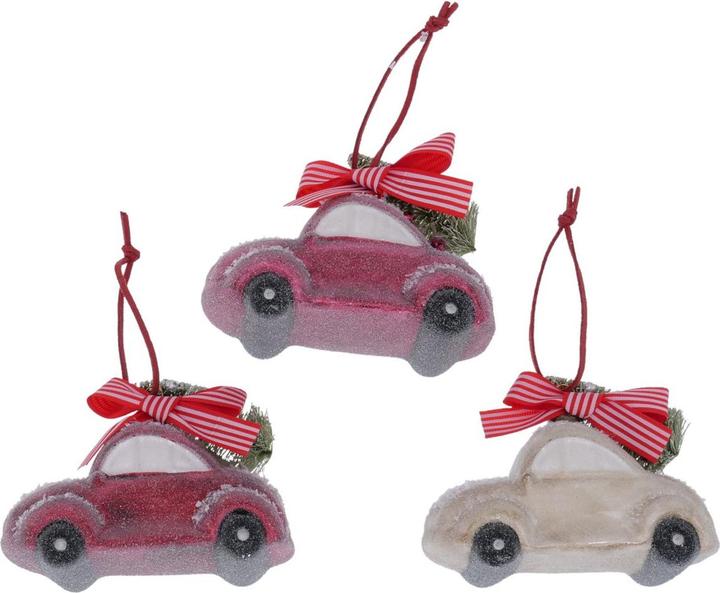 Produktbild Boltze Home Boltze Elrond Weihnachtsanhänger Auto 12cm sort. (1 Stück) (1 -teilig)