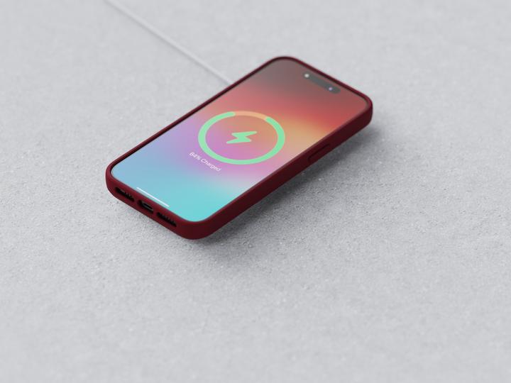 Image du produit Njord Suede MagSafe Case for iPhone 15 Pro, Rouge (Apple iPhone 15 Pro)