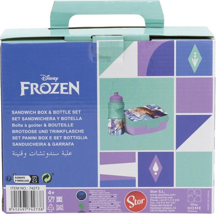 Produktbild Tinisu Frozen Brotdose + Trinkflasche Kinder Lunchbox Schule Sandwichbox