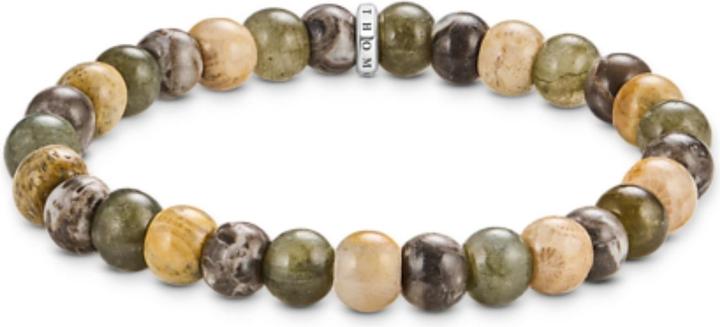Immagine prodotto Thomas Sabo Armband Labradorit und Crocodile Jasper (19 cm, Argento sterling)
