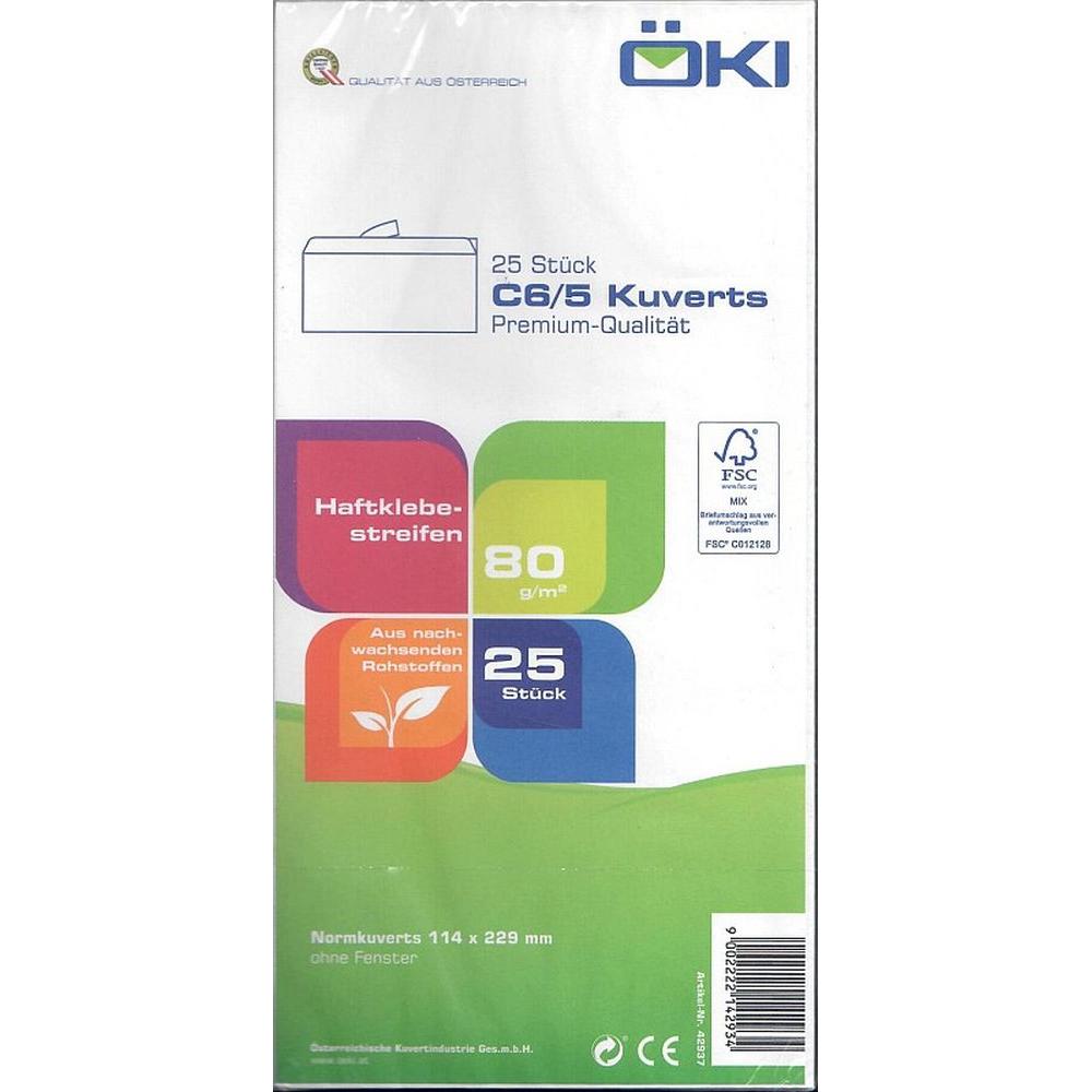 Office Depot, Briefumschlag, Kuvert 80 g Hf, C5/6, weiss, 25 Stück (C5/6, 25 x)