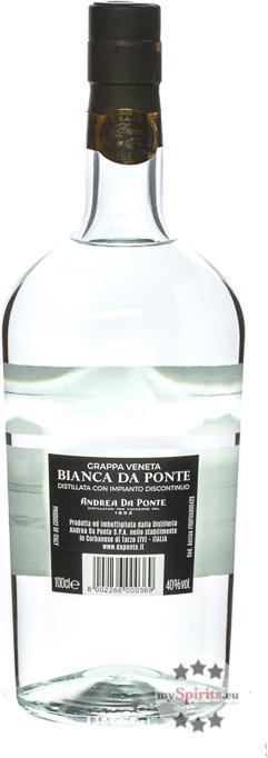 Produktbild Andrea da Ponte Grappa Bianca Da Ponte 1,0l 40%