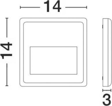 Actual product image Nova Luce PULSAR LED wall light grey 4W IP54 warm white 14x3x14cm 812302 (IP54)