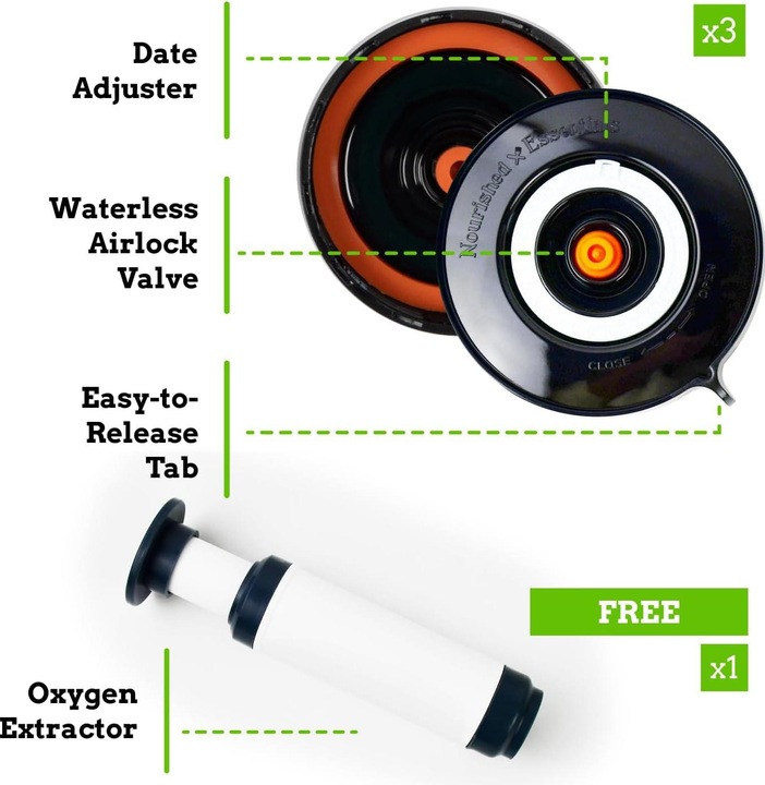 Actual product image ‎Nourished Essentials Easy Fermenter lid (4 pcs.)