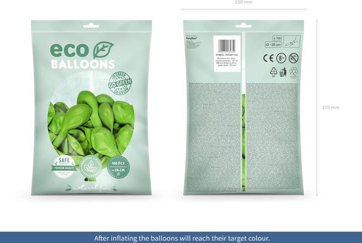 Produktbild Partydeco Eco Balloons 26cm pastel, green apple (1 pkt / 100 pc.) (100 x)