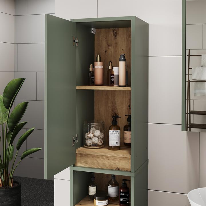 Actual product image Vicco Bathroom cabinet Viola, Green/Artisan, 38 x 170 cm with 2 doors