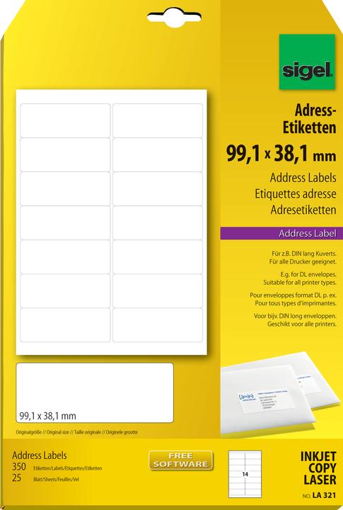 Actual product image Sigel Address labels