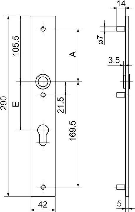 Produktbild Glutz Schutztürschild 52144, 52146 glide/easyfix® aussen (Türschildgarnitur)