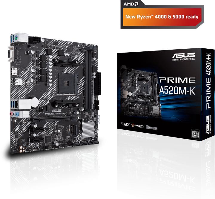 Productafbeelding ASUS Prime A520M-K (AM4, AMD A520, mATX)