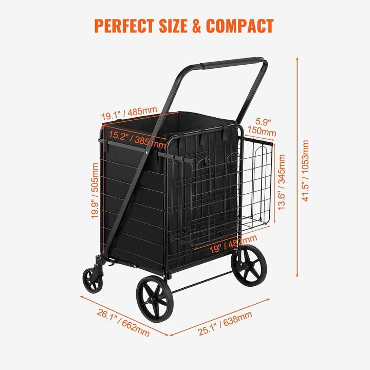 Image du produit Vevor Carrello della Spesa Pieghevole