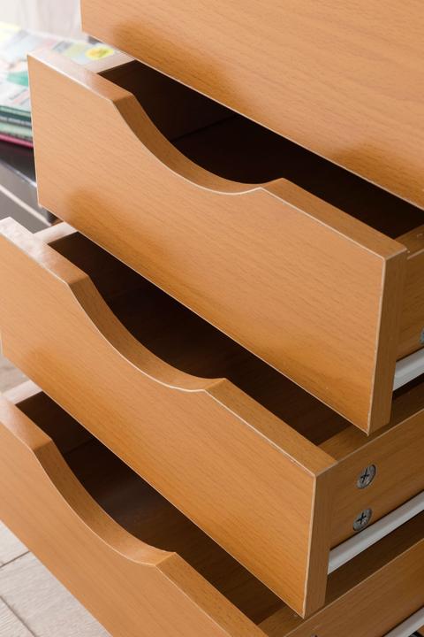 Image du produit FineBuy Rollcontainer Holz furniert Buche (38 x 33 x 64 cm)