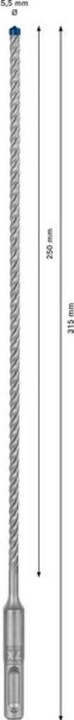 Image du produit Bosch Professional Zubehör Foret marteau EXPERT SDS plus-7X, 5,5 x 250 x 315 mm (5.50 millimètres)
