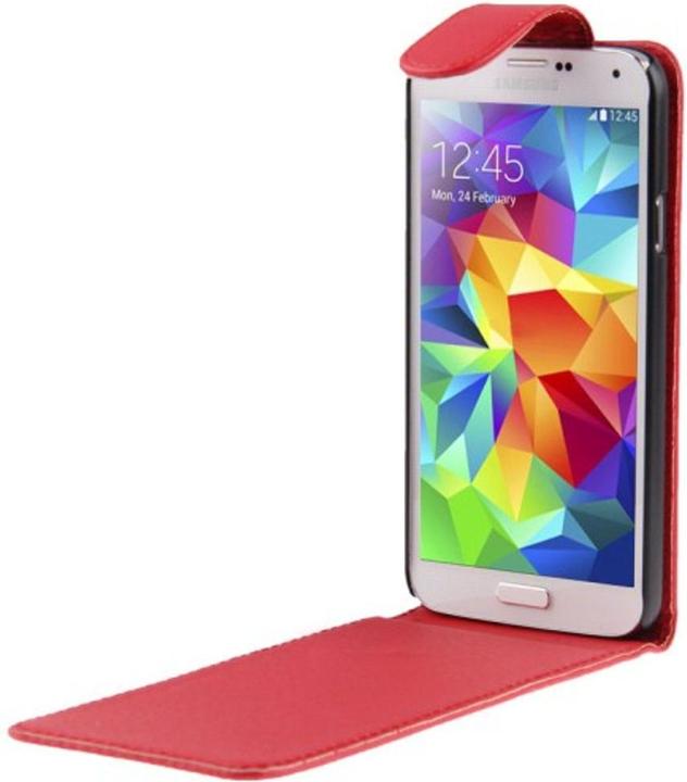 Produktbild König Design Flip Handy Tasche Case für Handy Samsung Galaxy S5 / S5 Neo Rot (Samsung Galaxy S5, Samsung Galaxy S5 Neo)