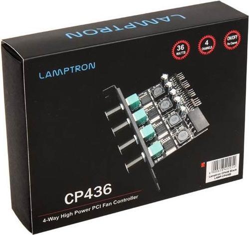 Actual product image Lamptron CP436 - 4 channels - Black - Green - Rotary control - 3-pin male - 4-pin S (4 Fan)