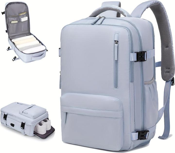 Immagine prodotto Only-Bags.Store Zaino da viaggio di grande capacità con scomparto per le scarpe, zaino impermeabile in Dacron per