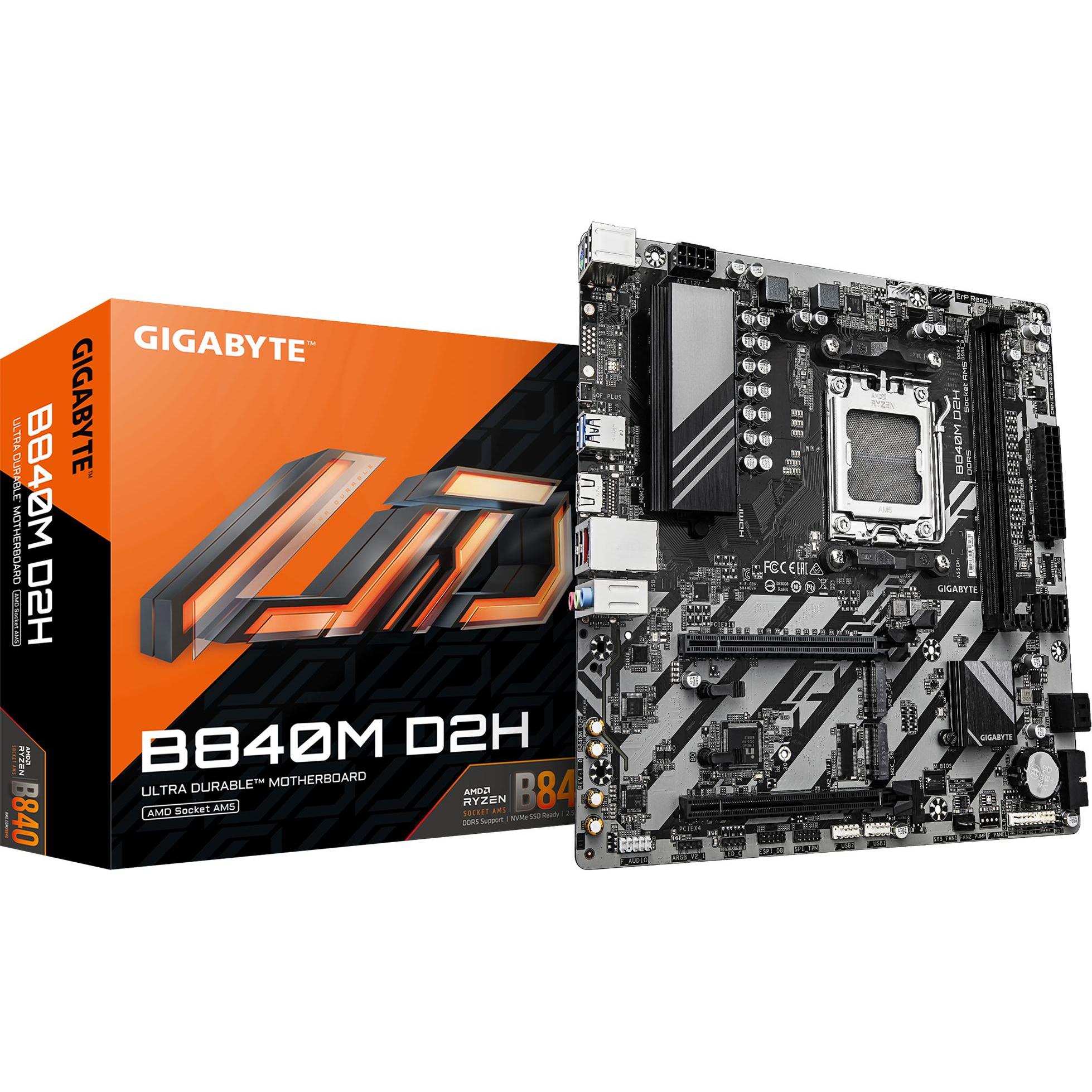 Gigabyte B840M D2H (AM5, AMD B840, Micro ATX (mATX)), Mainboard