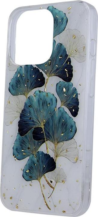 Actual product image OEM Gold Glam case for iPhone 15 Pro Max 6,7" leaves (Apple iPhone 15 Pro Max)