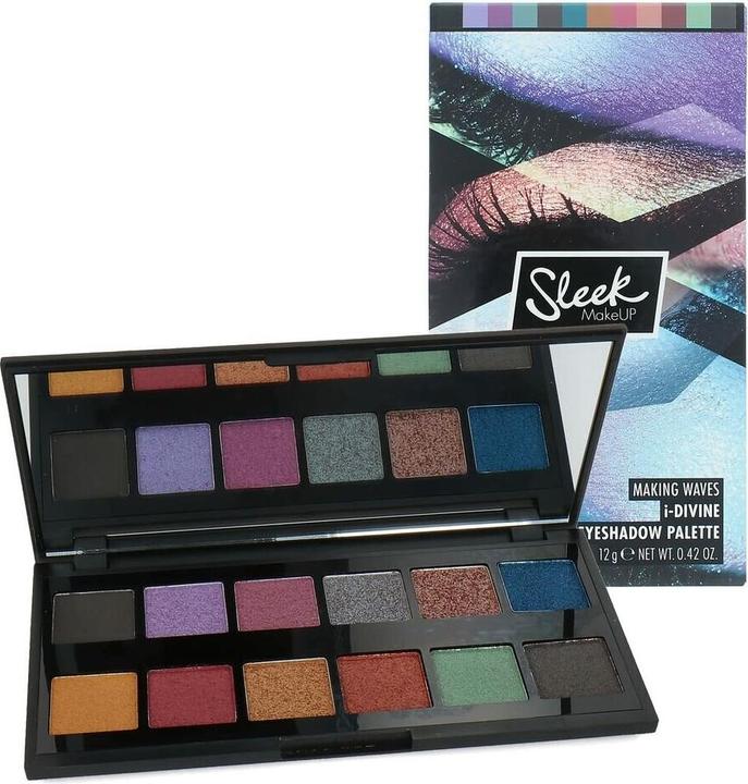Produktbild Sleek MakeUP MakeUP i-Divine Eyeshadow Palette 12 Shades Matte Shimmer Foil Due-Chrome Blendable Highly Pigmented (Making Waves)