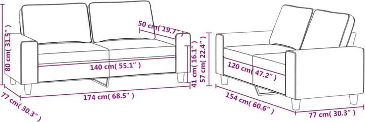 Produktbild vidaXL Sofagarnitur (2-Sitzer, Polstergruppe)