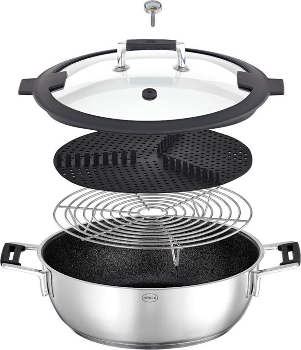 Produktbild Rösle Dampfgarer SILENCE PRO Stahlgrau (28 cm, Dampfkochtopf, Edelstahl)