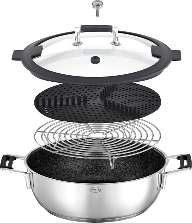 Produktbild Rösle Dampfgarer SILENCE PRO Stahlgrau (28 cm, Dampfkochtopf, Edelstahl)