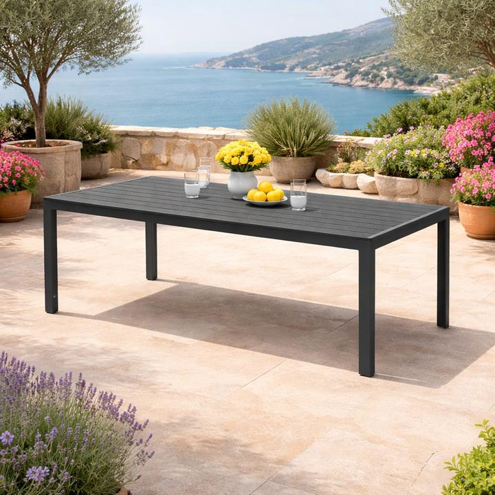 Actual product image Mojawo Nonwood Garden Table Aluminium Anthracite 150x90cm (150 x 90 x 74 cm)