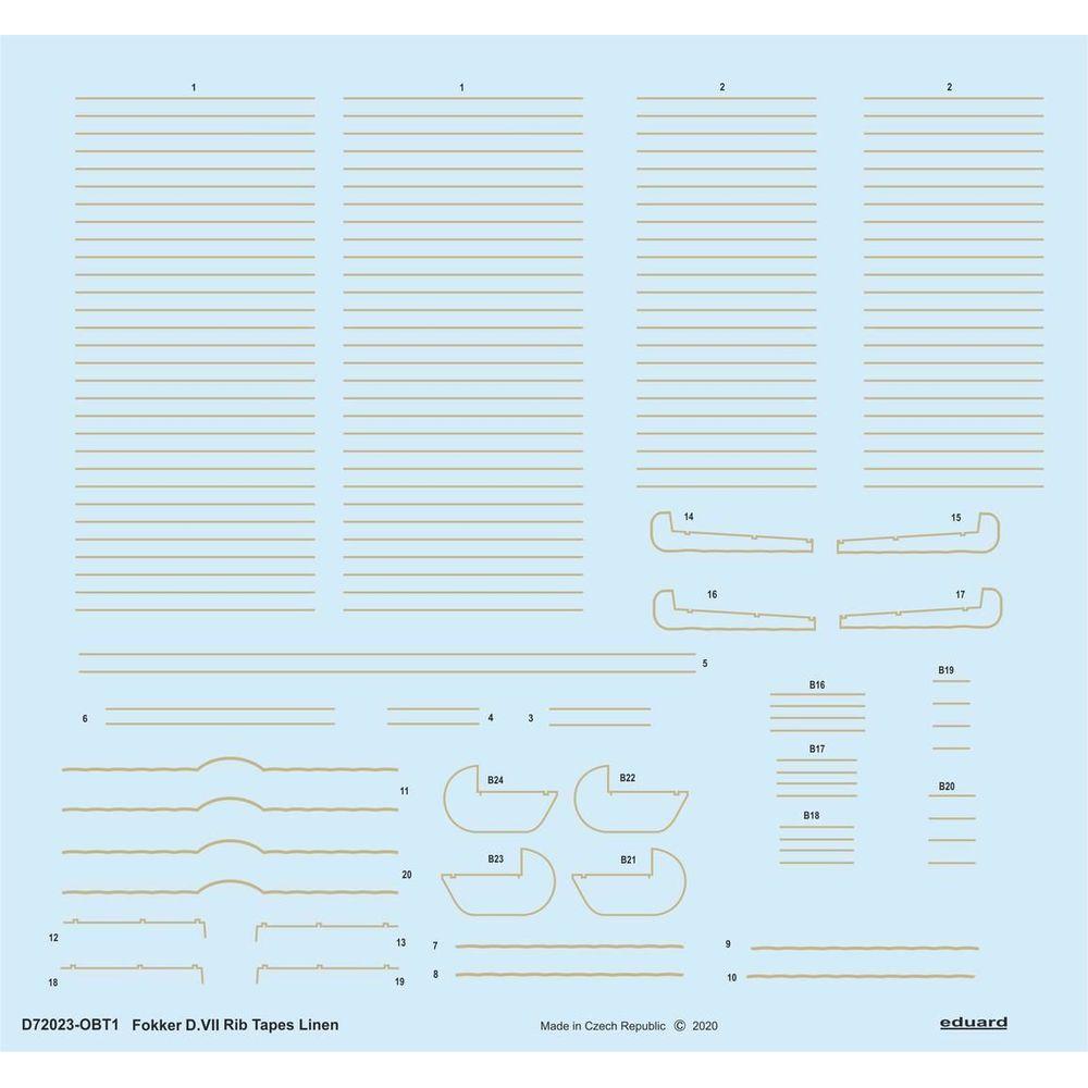 Eduard Fokker D.VII rib tapes linen for