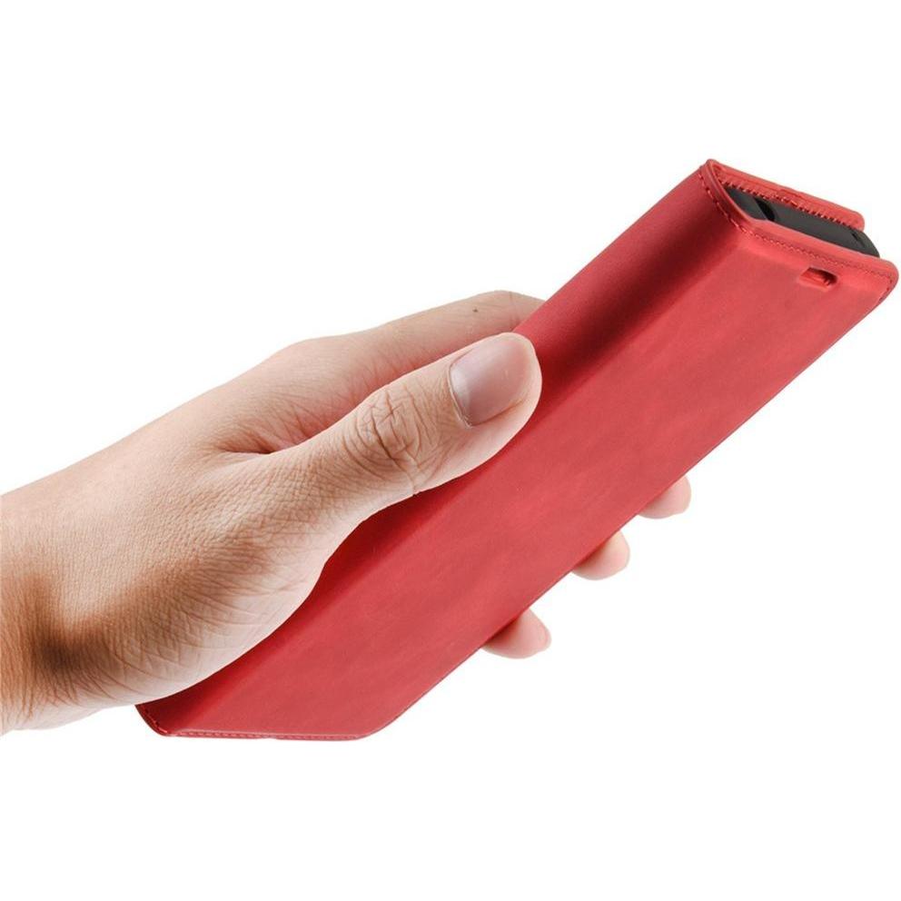 Thumbnail - Cover-Discount Galaxy A42 - Seidige Stand Flip Case Hülle rot (Samsung Galaxy A42 5G), Smartphone Hülle, Rot