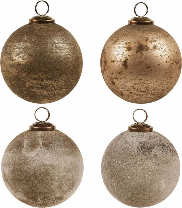 Actual product image Loberon Christmas decorations set of 4 Ophraine brown/copper (4 -part)