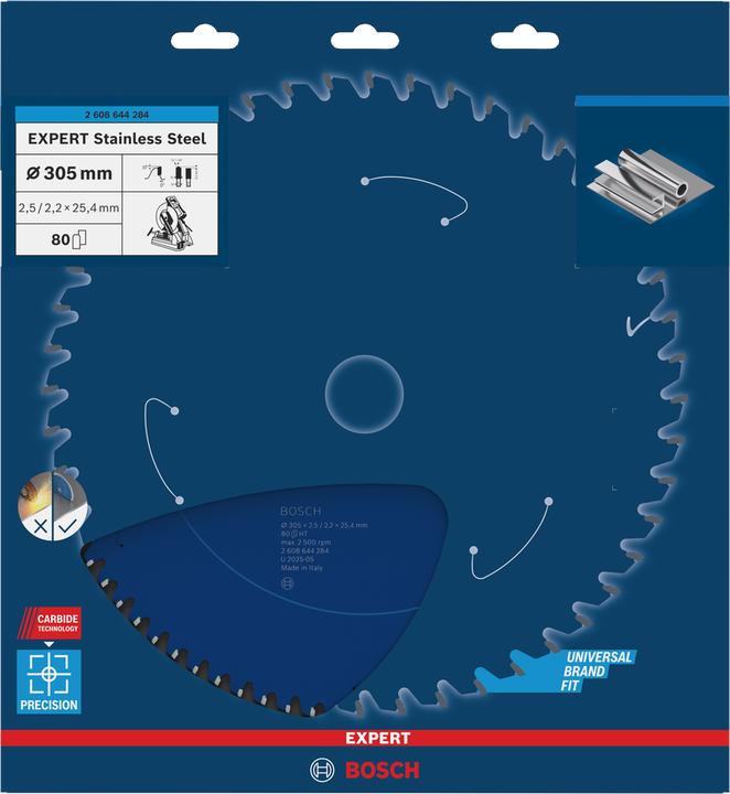Produktbild Bosch Professional Zubehör Kreissägeblatt Expert for Stainless Steel, 305 x 25,4 x 2,5 x 80