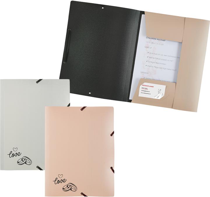 Produktbild Kolma Gummizugmappe Wedding A4 opak roségold "love" (A4, 1x)